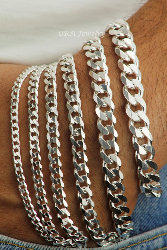 Sterling silver curb chain bracelet clearance