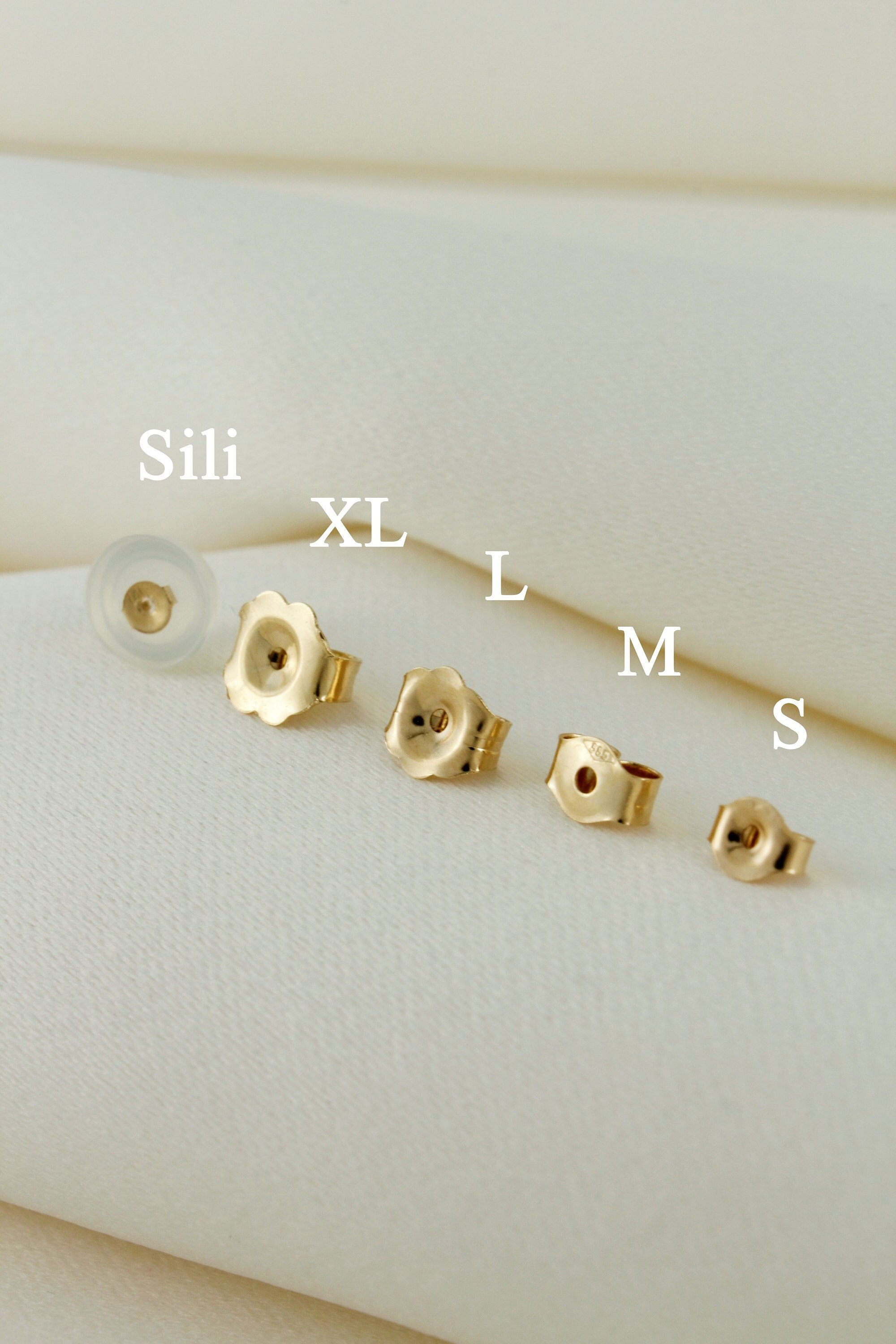 18k Gold Belt Soft Silicone Earring Backs with Gold Belt Rubber