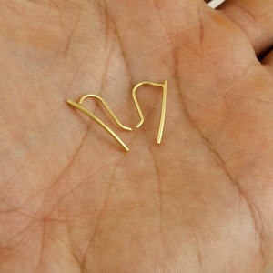 18K Gold Vermeil Ear Climber, Ear Climber, Silver Ear Cuff, Minimalist Simple Ear Climber, Plain Ear Crawlers image 9