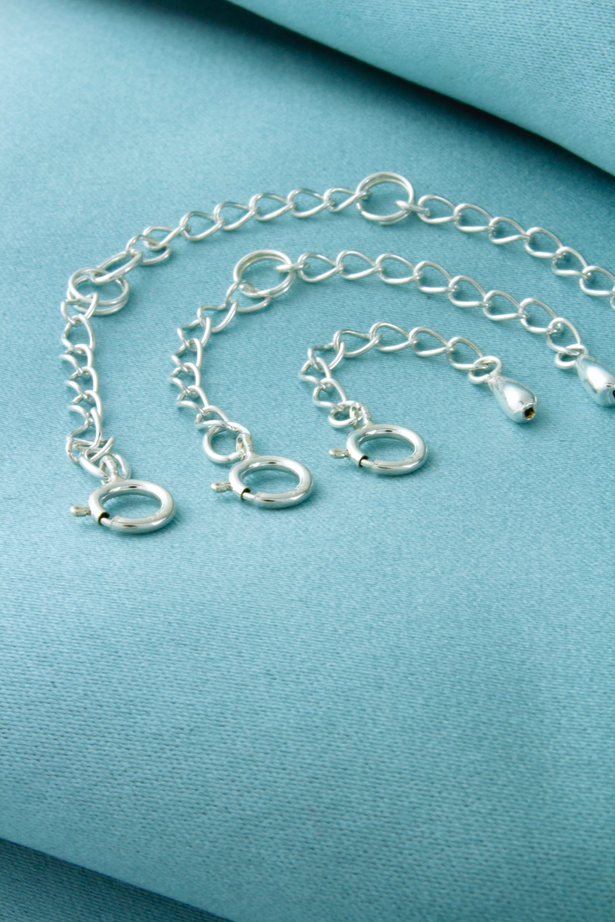 3 Estensioni Per Catena In Argento 925 - Prolunghe Regolabili Per Collane E Bracciali Fai Da Te - Foto 4