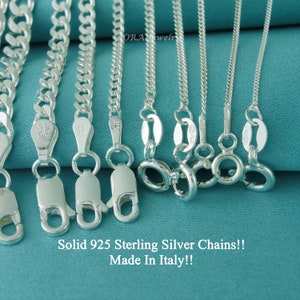 Solid 925 Sterling Silver Curb Chains in different Sizes