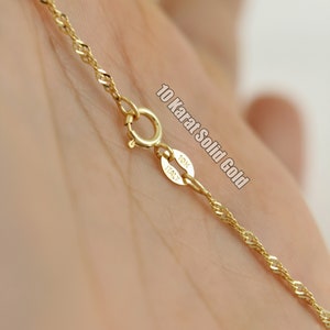 10k Solid Gold Twisted Chain Anklet, Dainty Gold Anklet, Simple Gold Anklet for Women, Real Gold Anklet, Singapore Chain Anklet image 5