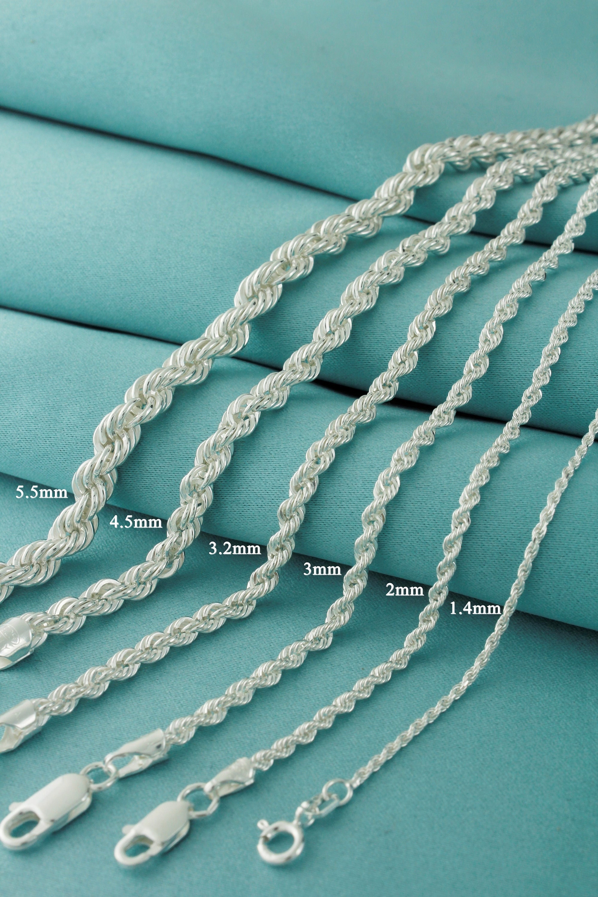 Sterling silver rope chain 3mm outlet