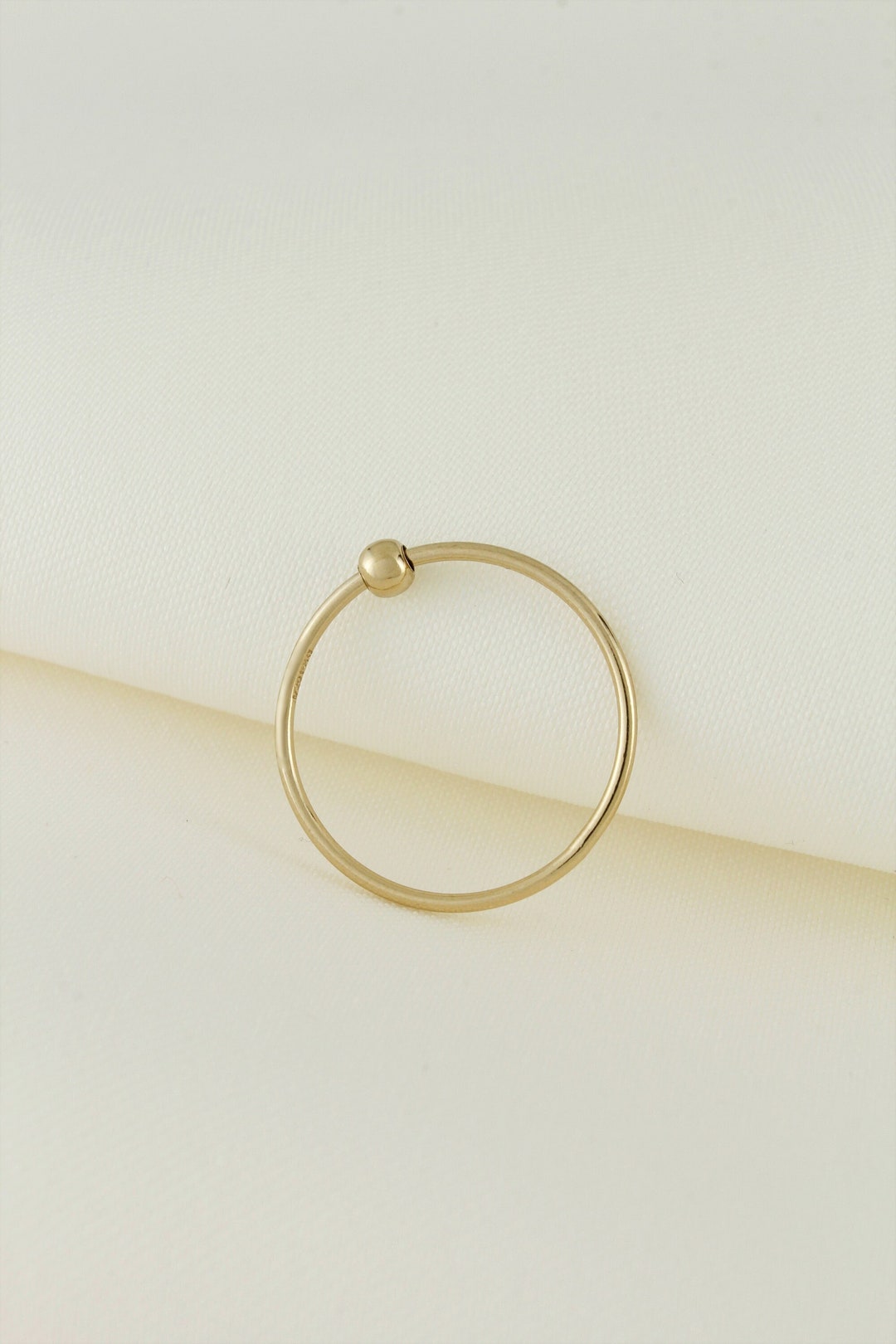 14k Gold Filled Tarnish Resistant Bead Spinner Ring, Gold Fidget