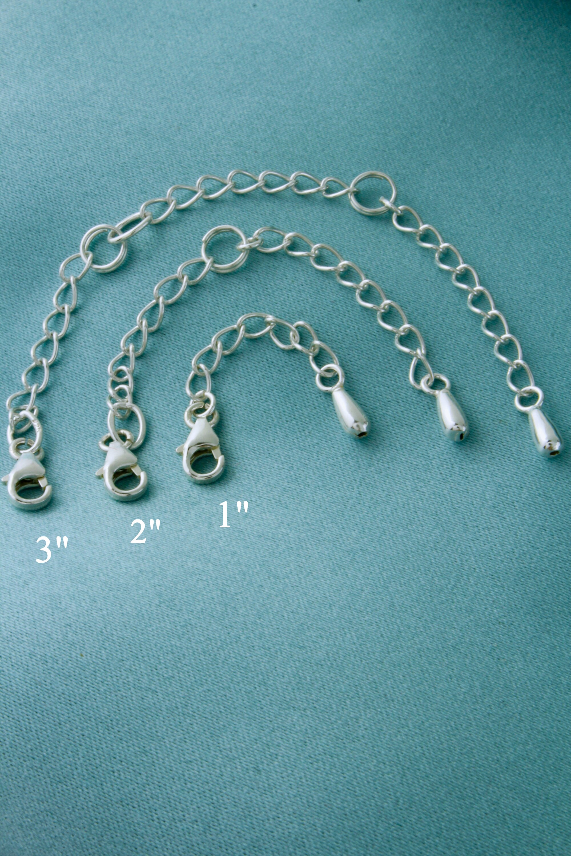 3 Estensioni Per Catena In Argento 925 - Prolunghe Regolabili Per Collane E Bracciali Fai Da Te - Foto 9