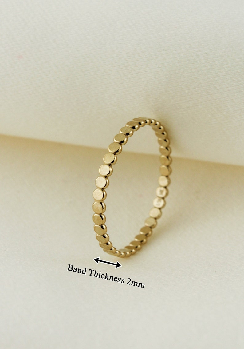 Tarnish Resistant 14k Gold Filled Stacking Ring Gold Beaded Etsy