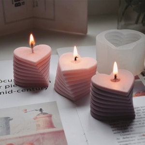 Herz Zylinder Silikonform Kerze / Kerzenform Silikon zum Gießen von Kerzen / Herz Spirale DIY Kerzen Silikonform für Wachs