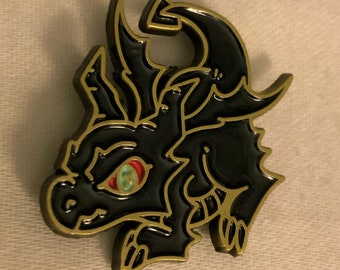 Black Dragon soft enamel pin