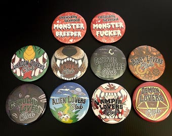 Monster Lover buttons 3”