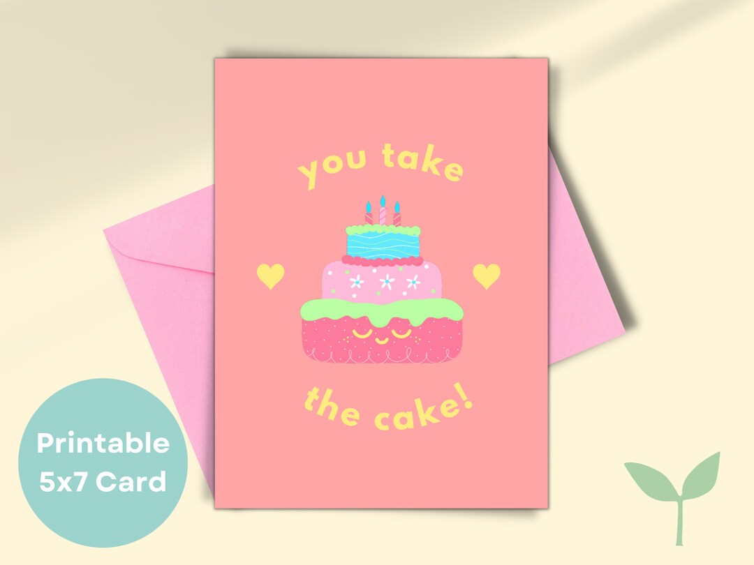 You Take the Cake Thank You Card, Baking Thank You Card, Printable