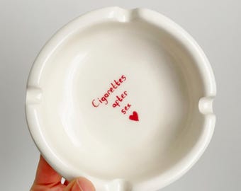 Popielniczka z napisem / Popielniczka ceramiczna / Popielniczka ręcznie robiona / Zabawna popielniczka