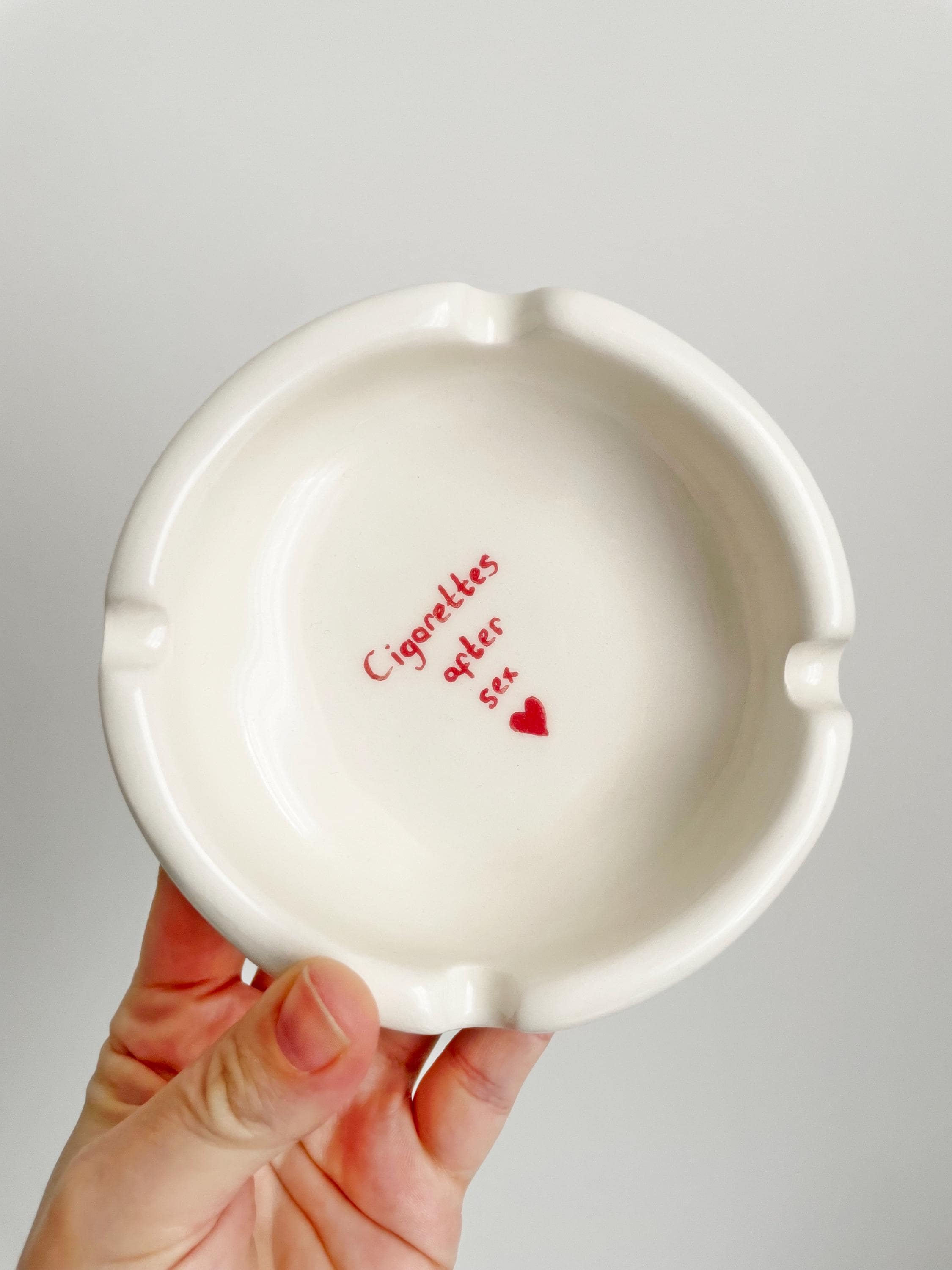Ashtray With Message / Ceramic Ashtray / Handmade Ashtray / Funny