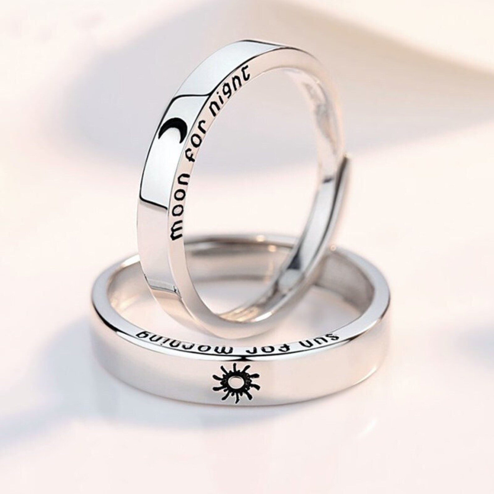 Sun Moon Promise Ring Matching Promise Ring Sun Moon Couple Etsy