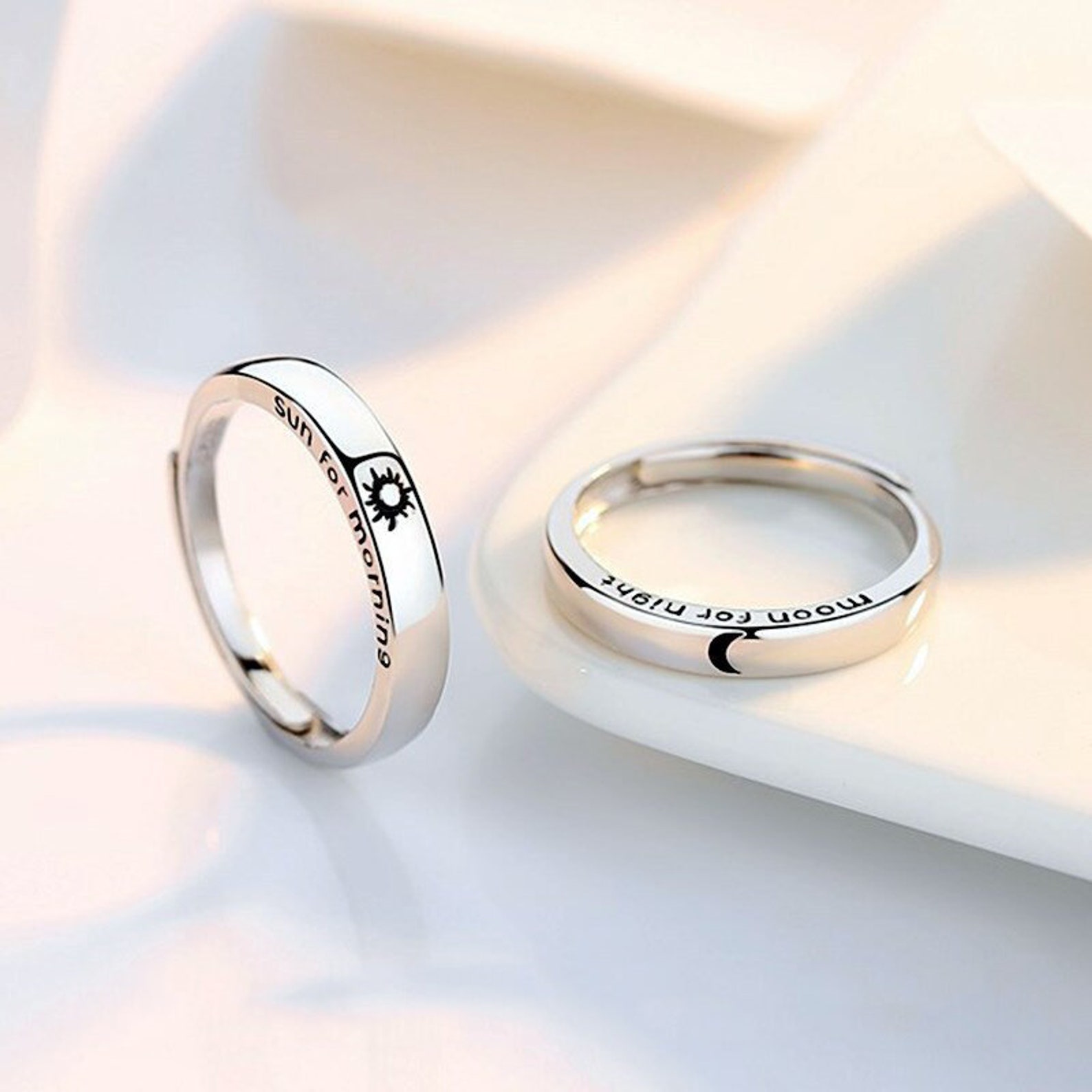 Sun Moon Promise Ring Matching Promise Ring Sun Moon Couple Etsy