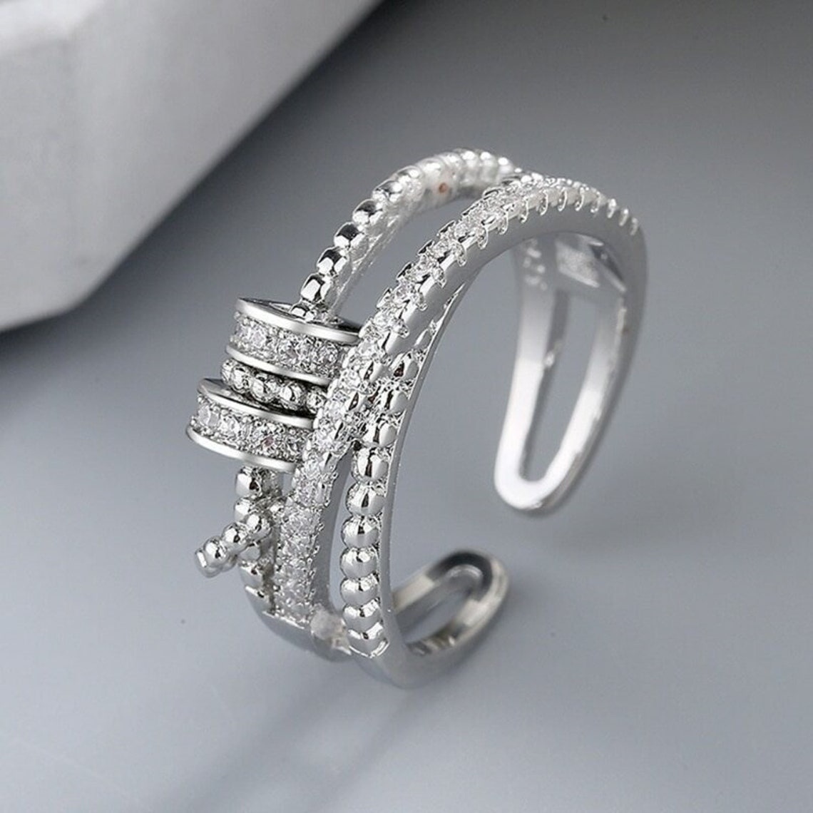 Fidget Ring Women Anxiety Ring Meditation Ring Anti Anxiety image 1