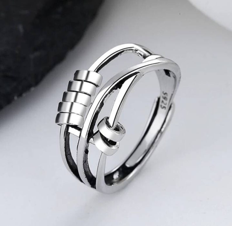 Fidget Ring Silver, Spinner Ring Anxiety, Fidget Rings, Anti Anxiety Ring, Gift For Her, Anxiety Rings, 925 Silver Ring 