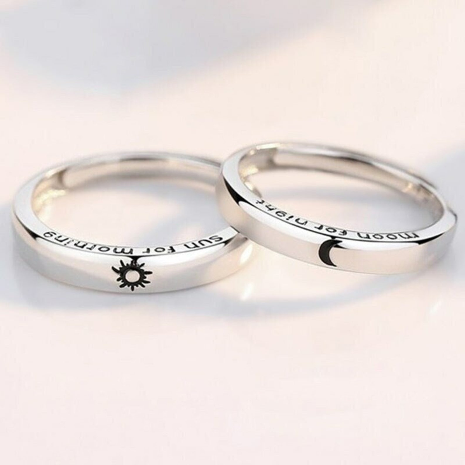 Sun Moon Promise Ring Matching Promise Ring Sun Moon Couple Etsy