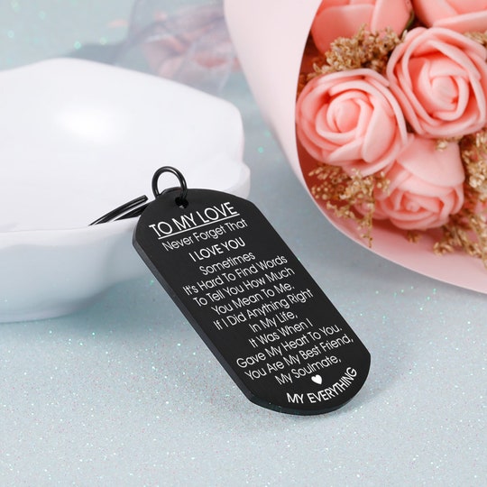 Disover To My Love- Keychain, Valentines Gift for Wife Husband, Never Forget that I Love You