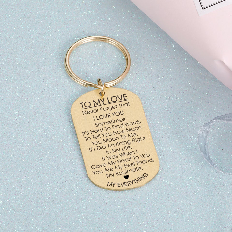 Discover To My Love- Keychain, Valentines Gift for Wife Husband, Never Forget that I Love You