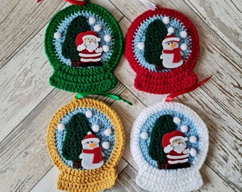 DIGITAL PATTERN ONLY - Snowglobe hanging decoration, crochet snowglobe, christmas decorations, crochet snowglobe pattern, christmas crochet