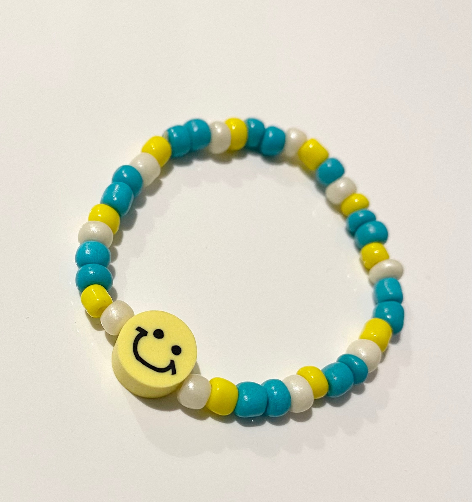 Smiley Face Beaded Bracelet for Kids Handmade Smile Etsy