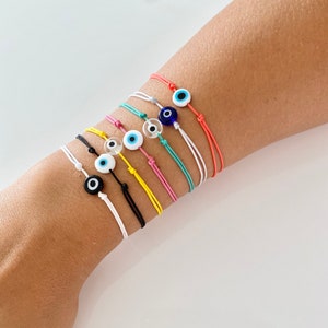 Evil Eye Bracelet, Evil Eye String Bracelet, Lucky Charm Bracelet, Friendship Bracelet, Handmade
