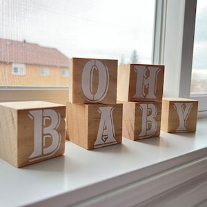 Oh Baby wooden blocks (customizable) Baby Shower