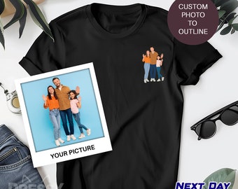 Custom Photo Shirt, Custom Photo Pocket T-shirt, Personalized Photo Shirts, Pocket Photo Portrait Shirt, Custom Portrait Shirt, Custom Shirt