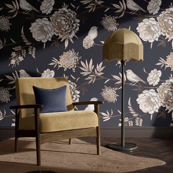 Removable Wallpaper Birds Etsy