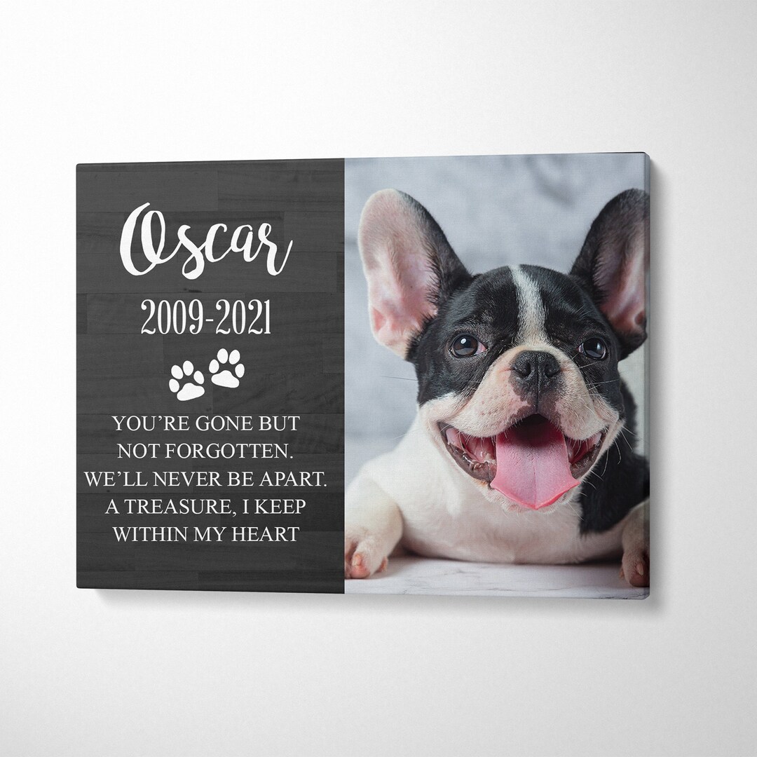 Memorial Canvas Print for Dog Custom Photo Pet Memorial Gift Etsy