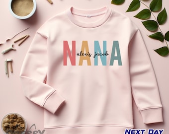 Custom Nana Shirt with Grandkids Names Custom Grammie Shirt Gigi Shirt with Children Names Grandma Gift for Mothers Day Gift from Grand Kids