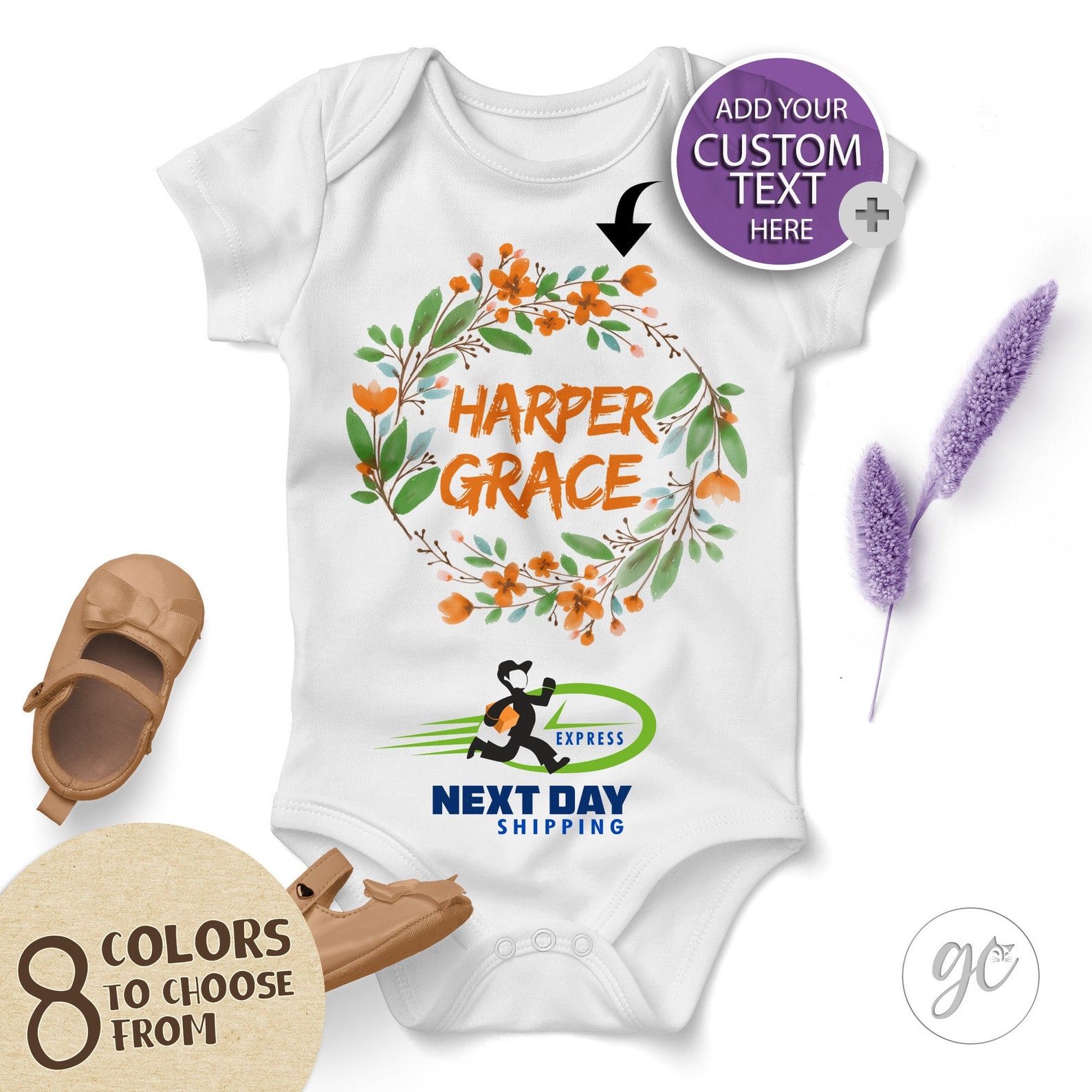 Personalized Name Baby Clothes, Custom Baby Gift, Gender Reveal, Baby