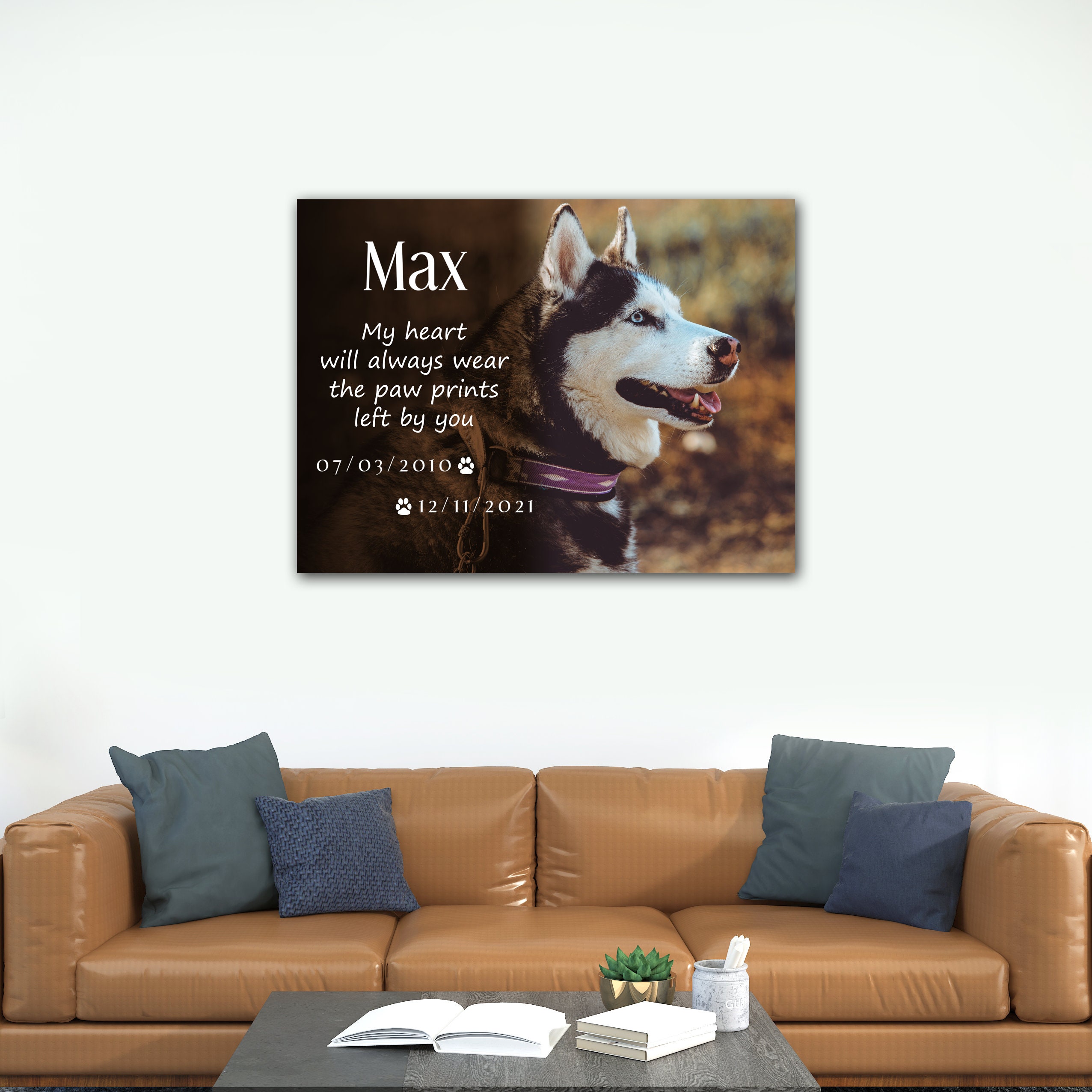 Personalized Memorial Dog Canvas - Upload Photo - Memorial Gift For Dog