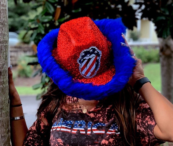 Rolling Stones Patriotic Sparkly Cowboy 