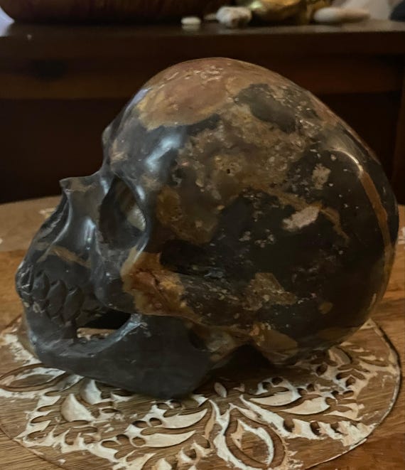 5" Polychrome Jasper Skull - image 3
