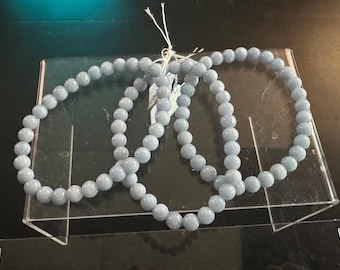 Angelite Bracelet – 7" • Soft Blue Peace Stone • Calm • Communication