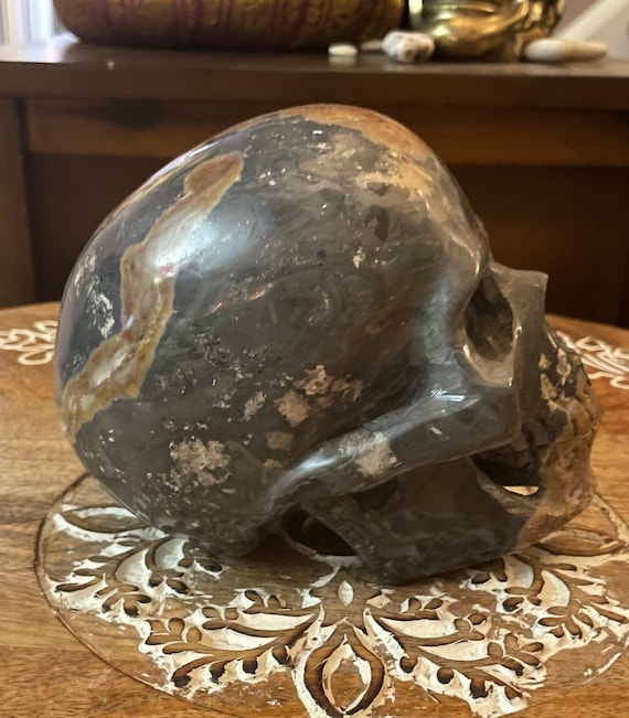 5" Polychrome Jasper Skull - image 2