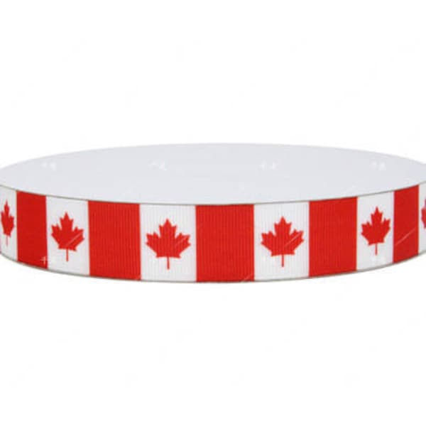 2yards 10yards 20yards   bulk lot canada  canadian  flag maple leaves   grosgrain ribbon,  diy scrapbooking hair bow 22mm 7/8inch