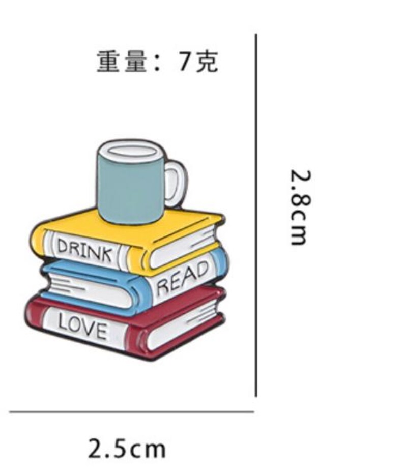 Buy One Get One Free Book Lover Collection Enemal Metal Pin Diy Craft