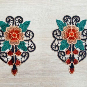 Set of 2pcs  bulk lot  large embroidered  Yellow  flower   sew  on patch  diy sewing denim jacket winter coat   12x17cm