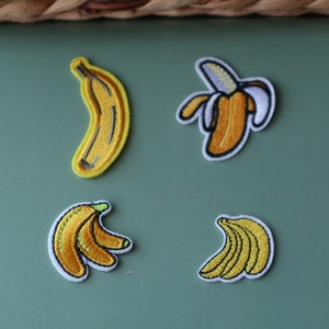 Set of  4pcs  60pcs bulk lot mixed fruit  banana   embroidered iron on patch about  4-6cm