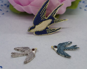 Set of  3pcs 6pcs 12pcs   bulk lot  smalll bird swallow  embroidered iron on patch sewing about 2-4cm   wholesale