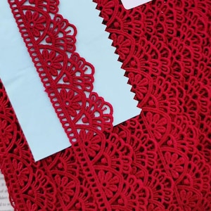 1 yard 12 yards fleur rouge volants dentelle de venise garniture bricolage couture accessoire pour cheveux robe de poupée de mariage 1,5 cm 3 cm