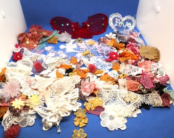 Clearance  210pcs bulk lot mixed various sizes colors   flower butterfly