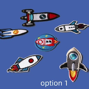 Set of  6pcs  48pcs pcs bulk lot  planet rocket  embroidered      iron on patch 4-9cm Boy hat backpack