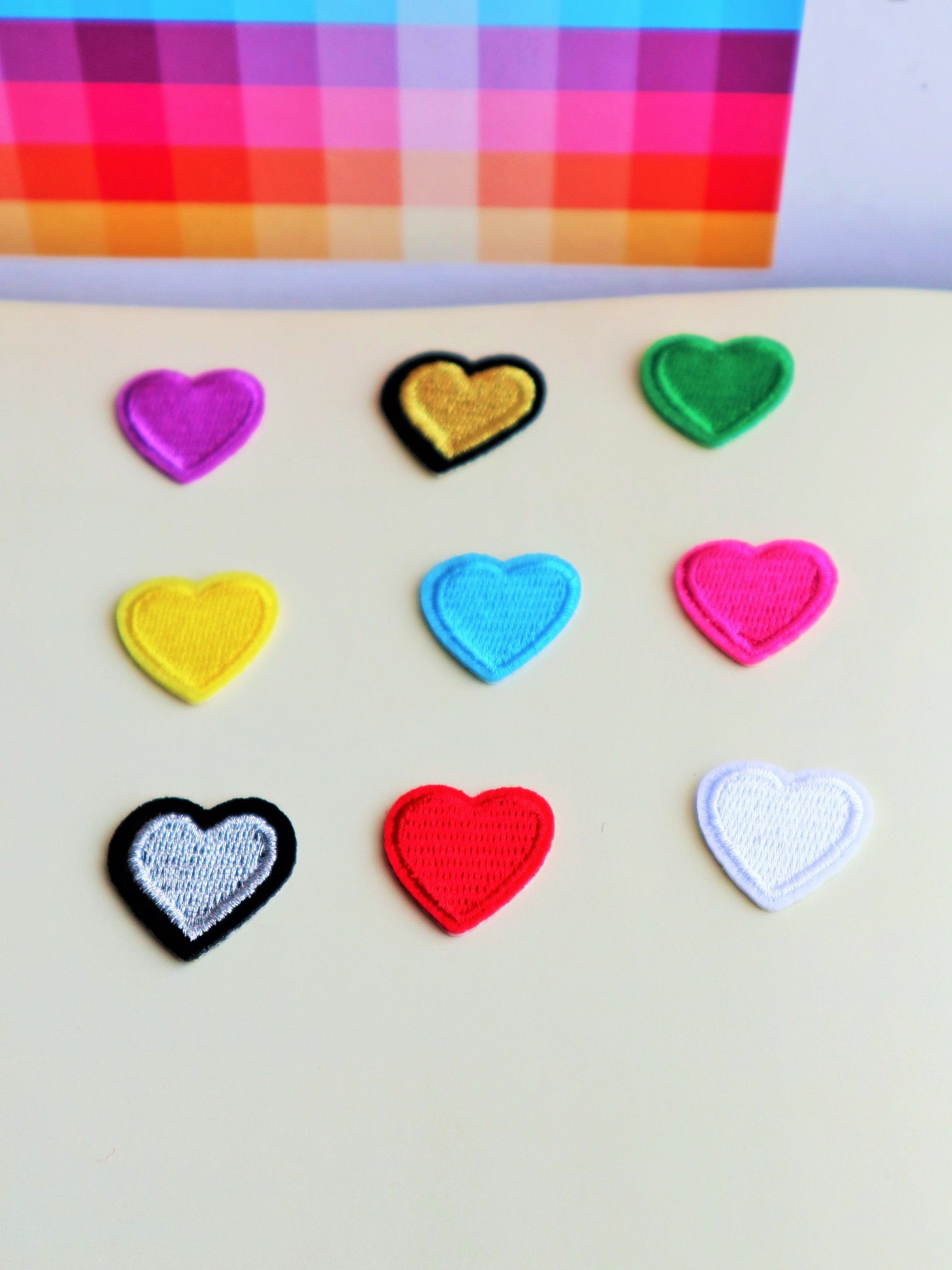 10pcs Sequin Heart Patches Appliques for Clothes Sewing Supplies 