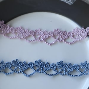 1 mètre 2 mètres 6 mètres en vrac rose bleu fleur dentelle de venise garniture bricolage couture accessoire de cheveux poupée 2 cm vente par mètre