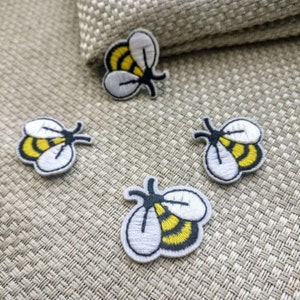 Set of 6pcs 12pcs 100pcs bulk lot Embroidered Bumble Bee Iron-on Patches 2.5x3cm .98 x 1.18 inches, For Sewing, DIY & Crafts image 1