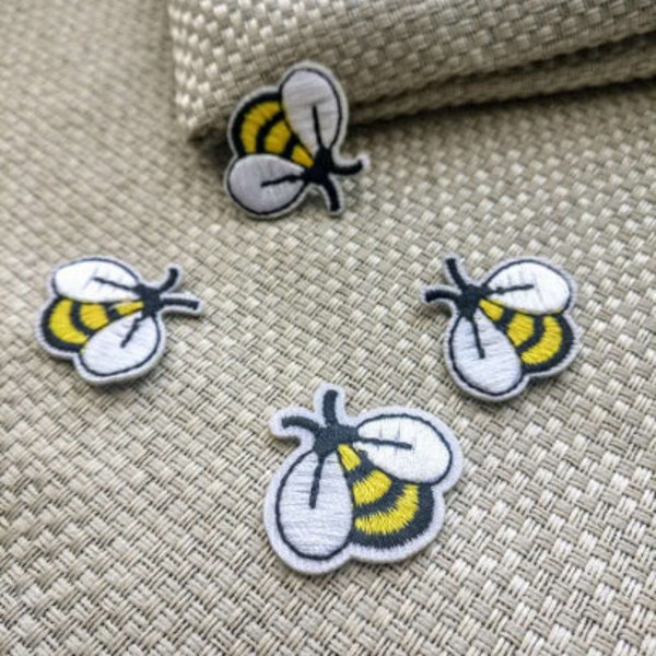 Set of 6pcs 12pcs 100pcs bulk lot  Embroidered Bumble Bee Iron-on Patches  2.5x3cm (.98 x 1.18 inches), For Sewing, DIY & Crafts