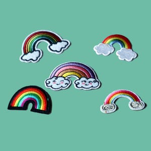 Set of 5pcs   50pcs mixed  bulk lot   rainbow    embroidered  iron on patch   diy baby kids wear   about 5-7cm 2-3inch